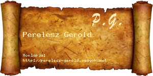 Perelesz Gerold névjegykártya